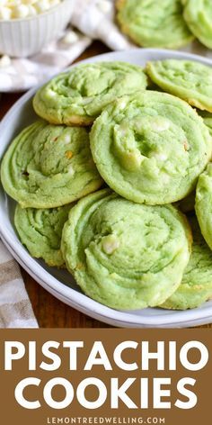 Incredible Desserts, Pistachio Pudding Cookies, Basic Chocolate Chip Cookies, Lemon Tree Dwelling, Cookies Lemon, Gf Cookies, Pistachio Recipes, Pistachio Cookies, Wedding Cookie