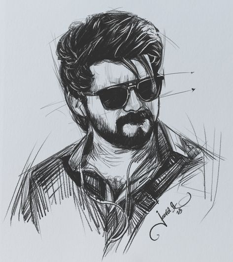 #leo Thalapathy Vijay Pencil Art 2023 #LeoFilm #ThalapathyVijay𓃵 #Thalapathy68 #ActorVijay Thalapathy 67, Thalapathy Vijay Leo, Master Thalapathy, Leo Thalapathy, Iron Man Painting, Easy Portrait Drawing, Actors Illustration, Pencil Drawing Images, Star Wars Painting