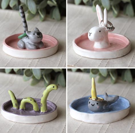 Clay Jewellery Holder, Ceramic Cafe, Diy Air Dry Clay, Air Dry Clay Projects, Pinterest Diy Crafts, Clay Diy Projects, Clay Crafts Air Dry, Clay Animals, Cute Clay