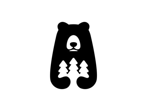 Bear Logo Inspiration, Animal Logo Inspiration, Kawaii Logo, Animal Logos, Silhouette Cameo 4, Mascot Logo Design, Bear Mascot, Cute Logo, Character Mascot