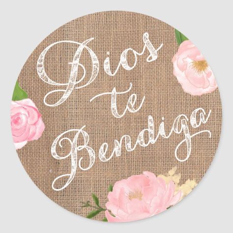 Pegatina Redonda Dios de Bendiga del te de Dios bendice etiquetas | Zazzle.com Shabby Style, God Prayer, Homemade Food, God Loves Me, God Loves You, Dear God, Wedding Color Schemes, In Spanish, Free Paper