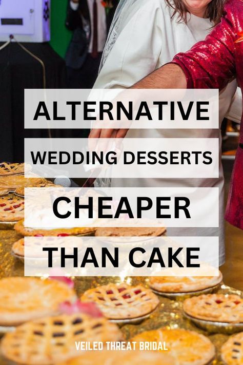 Love this listing of ideas for alternative wedding desserts! Lots of options for things that aren't a traditional cake. Unique Wedding Cakes Alternatives, Alternative For Wedding Cake, Alternative Wedding Cake Ideas Unique, Ideas Instead Of Wedding Cake, Wedding Cake Alternative Ideas, Non Cake Wedding Desserts, Wedding Cake Alternatives Cheap, Alternatives To Wedding Cake, Wedding Desserts Other Than Cake