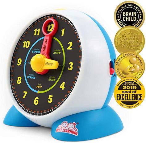 Amazon.com: BEST LEARNING Learning Clock - Educational Talking Learn to Tell Time Light-Up Toy with Quiz and Sleep Mode Lullaby Music for Toddlers & Kids Ages 3 to 6 Years Old: Toys & Games Learning Clock, Music For Toddlers, Quiz Games, Learn To Tell Time, Engineering Toys, Best Educational Toys, Math Toys, Family Party Games, Clock For Kids