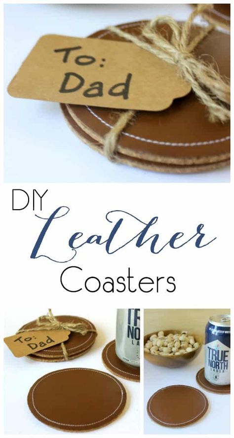 Sewing Projects For Men, Men Handmade Gifts, Sewing Gifts For Men, Simple Diy Gifts, Diy Leather Gifts, Diy Coasters Tile, Diy En Cuir, Diy Gifts For Men, Trendy Sewing Projects