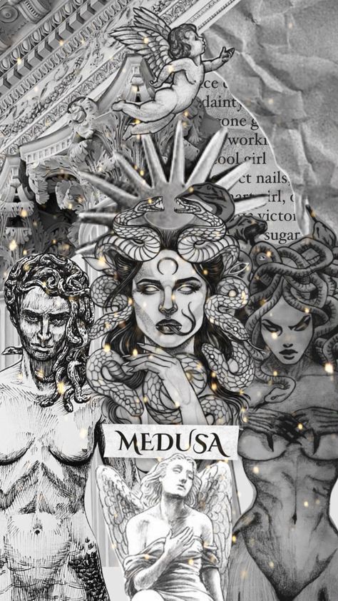 Medusa Astethic Wallpaper, Medusa Phone Wallpaper, Medusa Wallpaper Iphone, Medusa Aesthetic Wallpaper, Medusa Tarot Card, Medusa Wallpaper Aesthetic, Medusa Collage, Medusa Beautiful, Goddess Collage