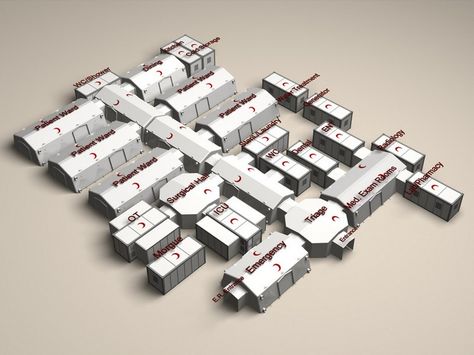 Turmaks modular field hospital Field Hospital, Shipping Container Architecture, Mid Term, Hospital Architecture, Spaceship Interior, Underground Bunker, Data Visualization Design, Temporary Structures, Emergency Shelter