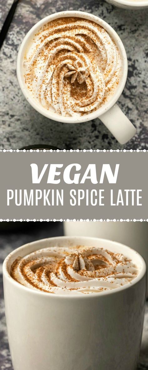 Vegan Pumpkin Spice Latte, Puree Recipes, Vegan Drinks Recipes, Pumpkin Puree Recipes, Vegan Pumpkin Spice, Fall Vegan Recipes, Christmas Recipes Appetizers, Vegan Drinks, Latte Recipe