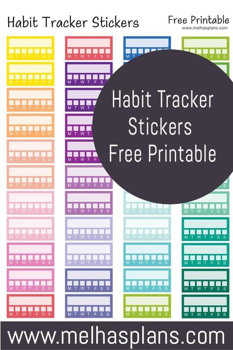 Free Printable Habit Tracker, Life Management Binder, Habit Tracker Stickers, Printable Habit Tracker, Tracker Stickers, Tracker Free, Habit Tracker Bullet Journal, Habit Tracker Printable, Free Printable Planner Stickers