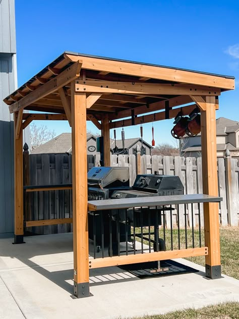 The Best Patio Grill Gazebo from Backyard Discovery - Love and Marriage Simple Grill Shelter, Backyard Grill Station Ideas, Grill Section Backyard, Diy Barbecue Grill Station, Covered Outdoor Grill Station, Grilling Area On Deck, Outdoor Grill Cover Ideas, Bbq Covered Area Grill Station Backyard, Grill Areas Outdoor Diy Covered