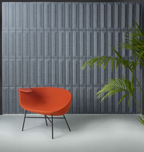 Moment – Modern leather or fabric lounge chair – Khodi Feiz – Offecct | Offecct Fabric Lounge Chair, Textured Wall Panels, Wall Panel Design, Acoustic Design, Acoustic Panel, Gray Wall, Acoustic Wall Panels, Acoustic Wall, Wall Finishes