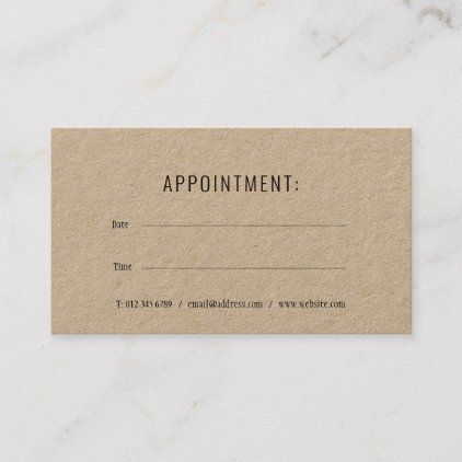 Simple Rustic Modern Appointment Card Appointment Reminder, Appointment Card, Salon Logo Design, Hair Stylist Gifts, Stylist Business Cards, Hairstylist Business Cards, Gifts Business, Appointment Cards, Beauty Consultant