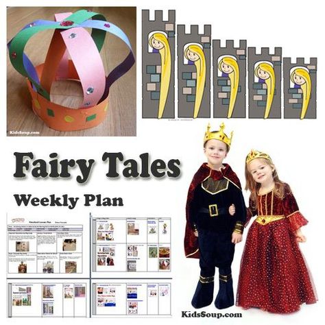 Once Upon a Time Fairy Tales activities, crafts, and lesson plans for preschool and kindergarten | KidsSoup Once Upon A Time Crafts For Kids, Once Upon A Time Preschool Theme, Once Upon A Time Crafts, Fairy Tales Activities, Fairy Tales Preschool Activities, Lesson Plans For Preschool, Fairytale Lessons, Fairy Tales Preschool, Preschool Theme Activities