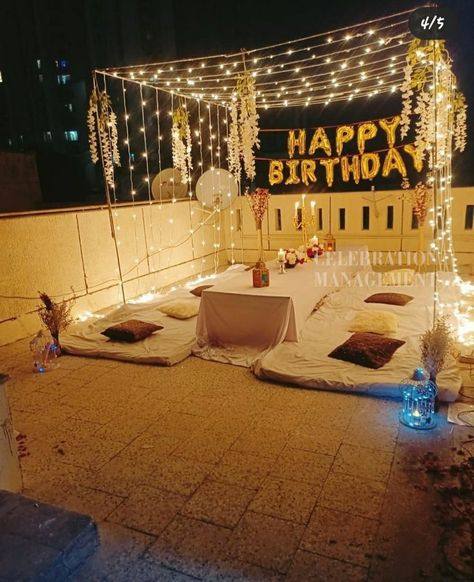 Rooftop Bday Party Ideas, Simple Debut Ideas At Home, Aesthetic Birthday Decor At Home, Birthday Simple Decoration Ideas At Home, Terrace Party Decoration, Rooftop Birthday Party Decorations, Bday Decoration Ideas At Home, Simple Birthday Decoration At Home Ideas, Birthday Decoration Ideas At Home Simple