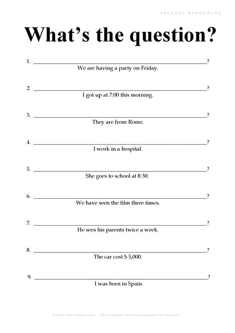 Form Questions Worksheets, How To Make Questions Worksheet, Forming Questions Worksheet, 5w1h Worksheet, Make Questions Worksheets, Making Questions Worksheet, Wh Questions Exercises, Edmark Reading Program, Middle School Grammar Worksheets