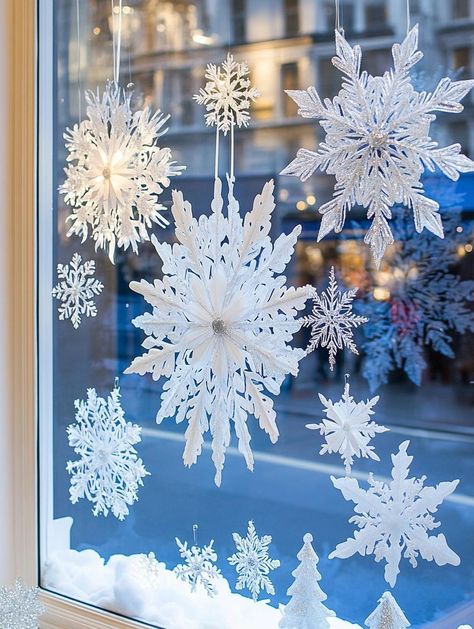 Christmas Window Decor: Festive Ideas to Transform Your Home Windows Christmas Window Display Home Diy, Diy Christmas Window Decorations, Christmas Window Decor Ideas, Window Decor Ideas, Christmas Window Decor, Diy Christmas Window, Christmas Window Lights, Buffalo Plaid Christmas Decor, Home Windows