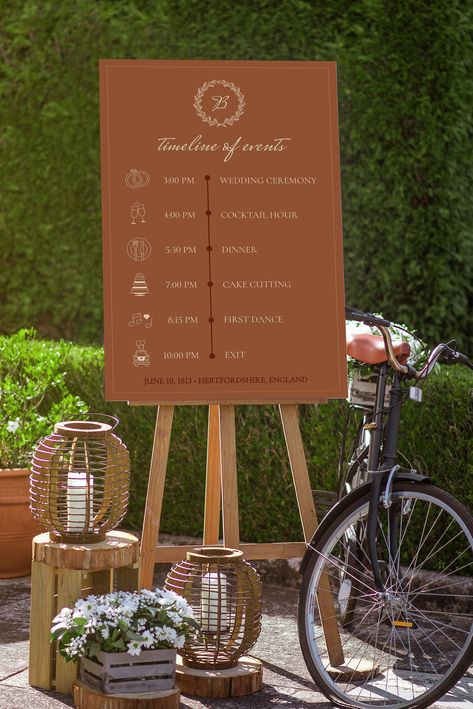 Order of events wedding sign