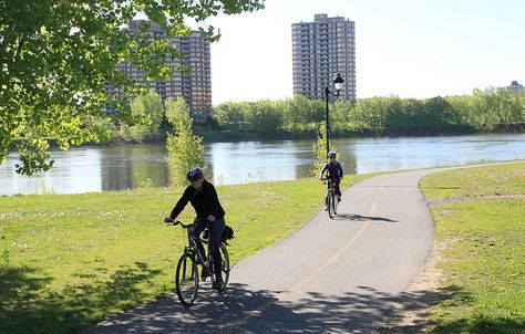 Biking the trails of #Montreal -  36 Fun, Weird and Interesting Facts About Montreal, Quebec Green Bicycle, Ride Bicycle, Visit Canada, Bike Path, Montreal Quebec, Bike Trips, Montreal Canada, North America Travel, Canada Travel