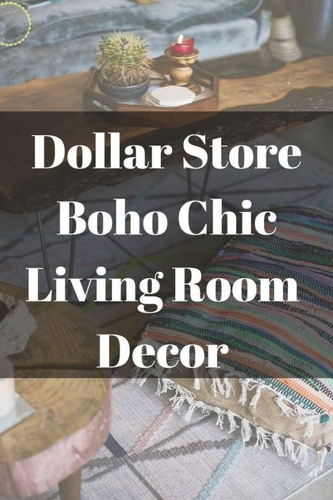 Boho On A Budget Home Decor, Diy Boho Curtains Living Room, Dollar Store Boho Diy, Bohemian Crafts Diy, Diy Boho Home Decor Dollar Store, Boho Living Room Decor Inspiration, Diy Boho Home Decor On A Budget, Boho Flooring, Boho Cozy Living Room