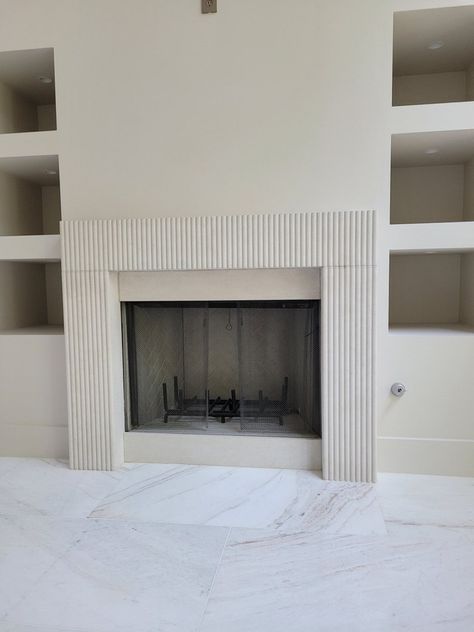 Fluted Fireplace Mantel Surround - Etsy Fluted Fireplace, Modern Fireplace Ideas Living Rooms, Fireplace Mantel Surround, Cast Stone Fireplace, Fireplace Mantel Surrounds, Stone Fireplace Mantel, Mantel Surround, Marble Fireplace Surround, Wood Stove Fireplace