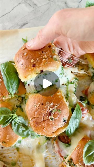 Tieghan Gerard on Instagram: "Pull Apart Italian Sub Sliders. I’m very into the Italian salad at the moment. Been making it A LOT. But when salad just doesn’t cut it, sliders come into play, which are even better. Dnot skip the garlic butter on top of the rolls. It really makes these sliders extra delicious.

1 package (12 count) dinner rolls, halved lengthwise
1/4 cup dijon mustard
1 tablespoon fig preserves
1/2 cup roasted red pepper sauce, or 2 roasted red peppers, sliced
1/2 cup mixed pitted Italian olives, chopped
2 tablespoons chopped pepperoncini
9-12 ounces assorted deli meats (prosciutto, spicy salami, pepperoni)
1/2 cup fresh basil leaves
4-6 slices whole milk deli mozzarella cheese
4-6 slices deli provolone cheese
1 cup baby arugula
3 tablespoons salted butter
4-6 cloves garlic, Italian Sub Sliders, Sub Sliders, Chicken Bacon Spinach Pasta, Tieghan Gerard, Fig Preserves, Half Baked Harvest Recipes, Roasted Red Pepper Sauce, Italian Sub, Italian Olives