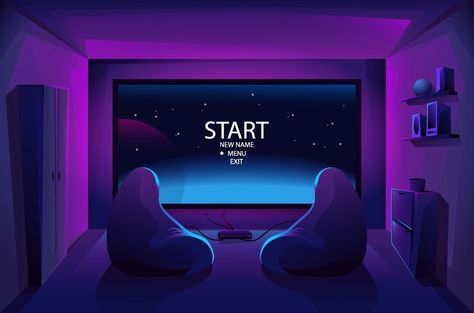 Game Home Screen, Games Widget, Game Room Interior, Video Games Aesthetic, Computer Cartoon, Photo Installation, Wallpaper Gamer, Video Game Backgrounds, Night Room