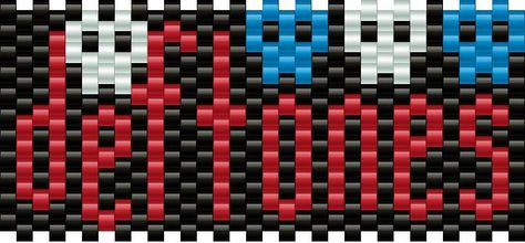 Deftones Kandi Pattern Deftones Pixel Art, Bracelet Bead Patterns, Kandi Cuff Patterns, Kandi Inspo, Kandi Cuffs, Diy Kandi Bracelets, Pony Bead Bracelets, Pony Bead Crafts, Diy Kandi