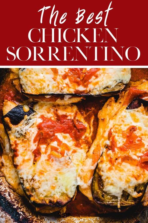 Eggplant Prosciutto, Chicken Sorrentino Recipe, Chicken Sorrentino, Recipe With Eggplant, Amazing Chicken Breast Recipes, Sip And Feast, Eggplant Recipes Easy, Italian Chicken Recipes, Fontina Cheese