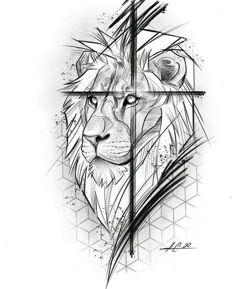 4,583 Me gusta, 29 comentarios - COJACK 🇧🇷 (@andrecojack) en Instagram: "enjoy 😉🇧🇷🤟 . . #tattoo  #tatuagem #bh #brasil #usa #2020" Geometric Lion Tattoo, Lion Art Tattoo, Catrina Tattoo, Lion Sketch, Christ Tattoo, Lion Tattoo Sleeves, Lion Head Tattoos, Leo Tattoos, Lion Tattoo Design