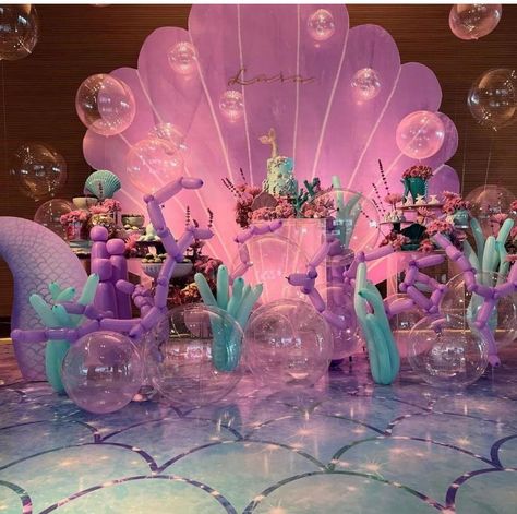 Dolphin Birthday Parties, Ocean Birthday Party, Mermaid Birthday Party Decorations, Mermaid Theme Birthday Party, Bridal Shower Balloons, Ocean Birthday, Mermaid Theme Party, Birthday Party Theme Decorations, Little Mermaid Birthday