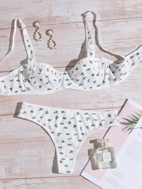 Cute Bra Sets, Cute Bras Sets, Cute Bras Aesthetic, Cute Bra And Under Set, Floral Bras, Bra And Under Set, Cute Lingerie Sets, Soft Lingerie, Floral Lingerie