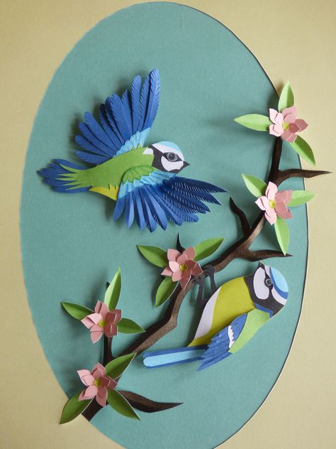 Bird Paper Art, 3d Paper Bird, Cocktail Parrot, Bird Paper Craft, Origami Paper Craft, Craft Work For Kids, Bird Template, Paper Bird, Paper Cutout Art