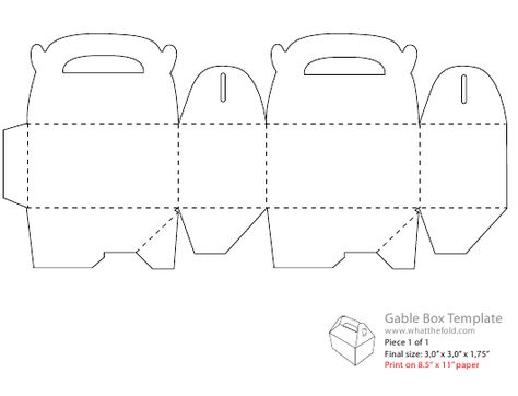 Gable Box Template Download Printable PDF | Templateroller Treat Box Template Free Printable, Party Box Template, Box Layout Templates, Lunchbox Template, Box Cutout Template, Happy Meal Box Template, Box Template Printable Free Patterns, Candy Box Template Free Printable, Box Cricut Template