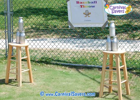 Boys Sports Birthday Party Games, Baseball Carnival Game, Baseball Carnival Games, Baseball Games For Party, Softball Games For Parties, Baseball Birthday Games, Baseball Theme Party Games, Indoor Baseball Party Games, Baseball Party Games Activities