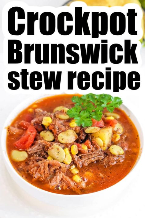 Crockpot Brunswick Stew Recipe, Crockpot Brunswick Stew, Best Brunswick Stew Recipe, Leftover Beef Recipes, Brunswick Stew Recipe, Stew With Potatoes, Stew Recipes Crockpot, Best Crockpot, Brunswick Stew