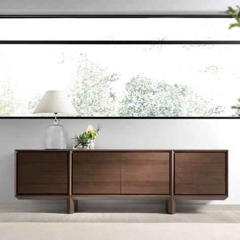 London Collection Contemporary Walnut Veneer Designer Buffet Luxury Sideboard, Contemporary Sideboard, Contemporary Cabinets, Sideboard Designs, Contract Furniture, Modern Room, Home Decor Trends, Interior Design Styles, Contemporary Decor