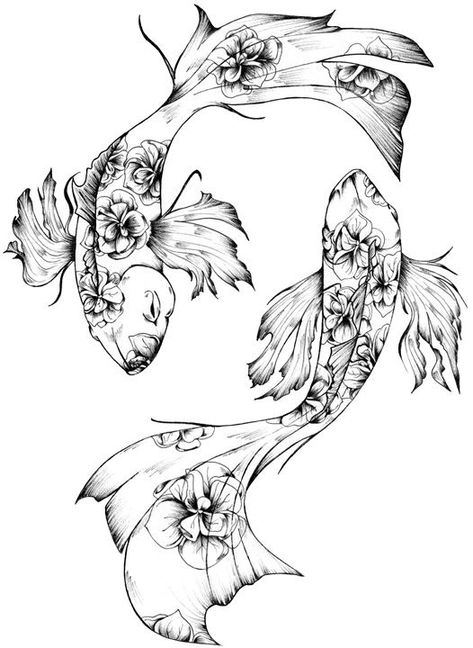 Pisces Tattoo Designs, Coy Fish, Polynesian Tattoos, Pisces Tattoos, Fish Drawing, Geometric Tattoos, Koi Tattoo, Koi Fish Tattoo, Fish Tattoo