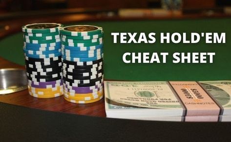 Texas Hold Em Cheat Sheet, Poker Cheat Sheet, Poker Tips, Texas Hold'em, Texas Poker, Poker Hands, Texas Holdem Poker, Poker Night, Strong Hand