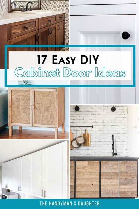 Want to make your own cabinet doors, but don't know where to start? Check out these easy DIY cabinet door ideas in a huge range of styles! Diy Cabinet Doors Makeover, Diy Cabinet Doors Easy, Kitchen Cabinet Doors Makeover, Update Cabinet Doors, How To Make Cabinet Doors, Diy Kitchen Cabinet Doors, Flat Cabinet Doors, Diy Shaker Cabinets, Cabinet Door Makeover