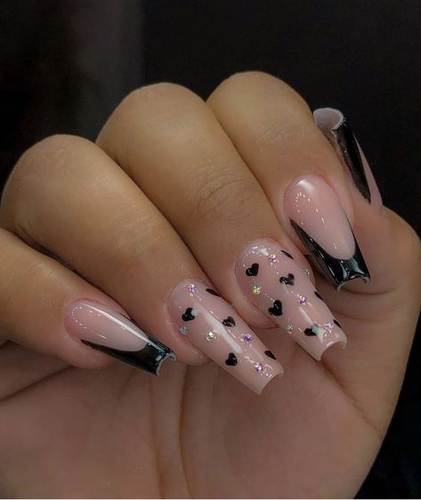 Beginner Nail Designs, Nails Designer, Glitter Accent Nails, Long Acrylic Nail Designs, Diy Acrylic Nails, Drip Nails, Gel Nails Diy, Grunge Nails, Classic Nails