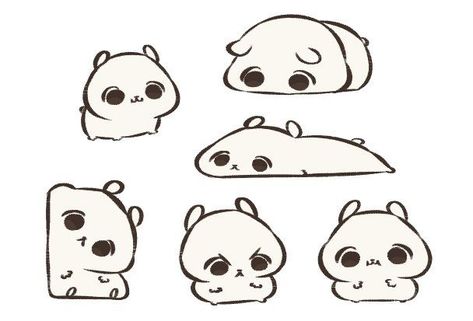 How To Draw Things, Chibi Sketch, Cute Animal Drawings Kawaii, 캐릭터 드로잉, Cute Kawaii Drawings, Cute Doodle Art, Chibi Drawings, Dessin Adorable, Cute Easy Drawings