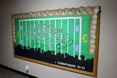 Church Bulletin Board Ideas | Bulletin Boards Superbowl Bulletin Boards, Soccer Bulletin Board, K4 Crafts, Achieve 3000, Football Bulletin Boards, Religious Bulletin Boards, Class Bulletin Boards, Christian Bulletin Boards, Sports Theme Classroom