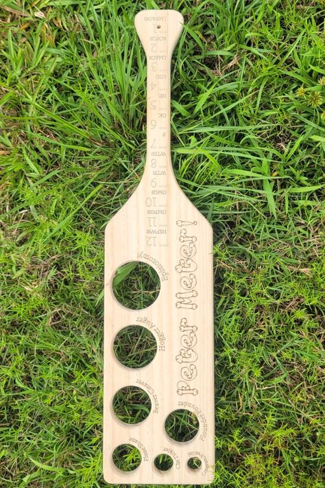 Large 24" Pine Spanking Paddle : Peter Meter! Impress your friends! Woo the ladies! Funny Wall Decor for Greek Life, Weddings, Bachelorette Parties, Anniversaries, Clubs, Birthdays, or the Bedroom! Paddle Decor, Paracord Projects Diy, Laser Cut Decor, Wood Furniture Plans, Wood Transfer, Funny Wall Decor, Wooden Paddle, Laser Cut Wood Crafts, Funny Gifts For Men