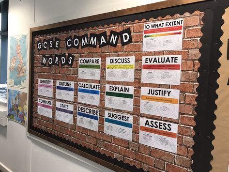 Obtaining the best marks in GCSE Geography is all about interpreting the question correctly. This fantastic display explains what each question type is really asking.   #Geography #Board #Display #Classroom #Teacher #Resources #Teaching #GCSE #Exam #Questions History Display Boards Secondary, Drama Classroom Displays, History Displays Secondary, Science Classroom Displays Secondary, Tutor Group Display Board Secondary, Gcse English Display Board, Geography Classroom Display, History Display Boards, English Display Boards Secondary