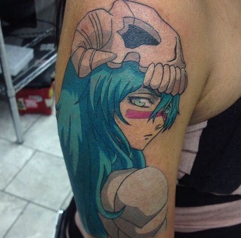 Nel Tattoo Bleach, Nelliel Bleach Tattoo, Bleach Tattoo Design, Bleach Nel, Nelliel Bleach, Anime Tats, Book Inspired Tattoos, Tattoo Therapy, Fandom Tattoos