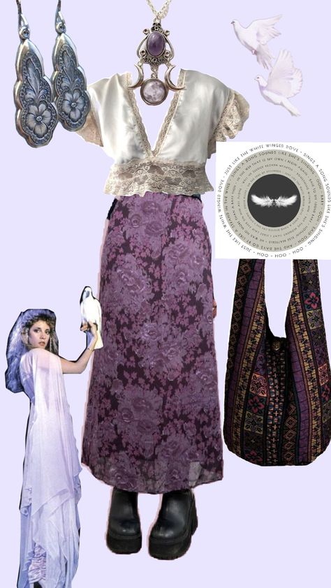 Stevie Nicks Fall Outfits, Stevie Nicks Casual Style, Steve Nicks Outfit, Stevie Nicks Outfit Ideas, Veronica Sawyer Inspired Outfits, Stevie Nicks Clothes, Stevie Nicks 70s Fashion, Steve Nicks Style, Stevie Nicks Dress