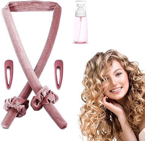 Silk Heatless Curling Rod, Heatless Satin Curler, Kitsch Satin Heatless Curling Set Tutorial, Heatless Curls Overnight Kitsch, Heatless Curling Rod Headband, Kitsch Satin Heatless Curling Set, No Heat Hair, Sleep Curls, Curling Rod Headband