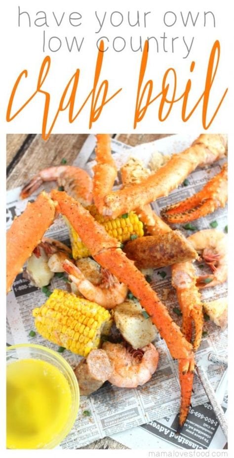 How to do a crab boil. How to Have Your Own Low Country Crab Boil Party! Crab Boil Recipe, Low Country Boil Recipe, Crab Boil Party, Seafood Boils, Shrimp And Crab Boil, Seafood Boil Party, Boiled Dinner, Crab Feast, Country Boil