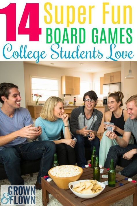 If you're looking for some fun college games that your student will love to play on campus with friends, these 14 super fun board games make perfect gift ideas for your college kid and are surprisingly popular with college students. #college #collegelife #boardgames #giftideas #collegegiftideas #games #college Activities For College Students, Games For College Students, College Parents, Family Challenge, College Games, College Student Gifts, Going To University, Fun Board Games, Board Games For Kids