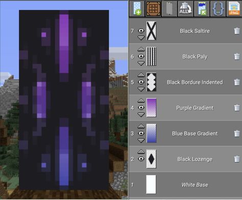 Minecraft Banner Designs For Shields, Minecraft Banner Designs Purple, Cute Banner Patterns Minecraft, Minecraft Flags Banners, Minecraft Banners Designs, Banner Patterns Minecraft, Banner Ideas Minecraft, Cute Minecraft Banner Designs, Minecraft Flag Design