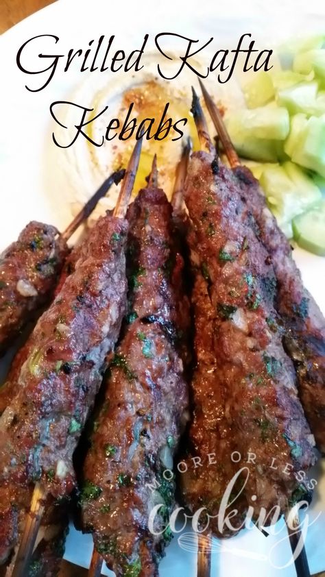 Grilled Kafta Kebabs and a Cookbook Review - Moore or Less Cooking Arabisk Mad, Kurdish Food, Armenian Food, Beef Kebabs, Middle East Food, Diy Easy Recipes, Armenian Recipes, Lebanese Food, Kabob Recipes